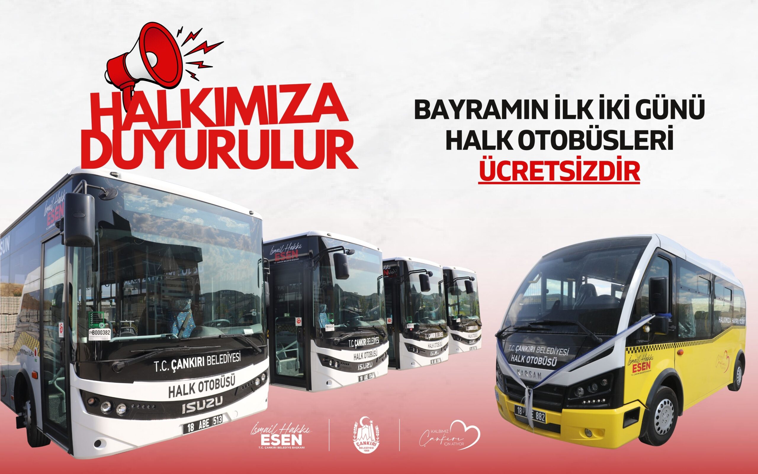 Çankırı Belediyesi, şehir içi toplu taşıma araçlarında bayram düzenlemesi yaptı.