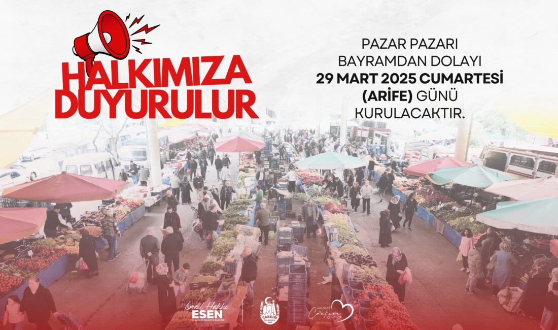 Bayramdan Dolayı Halk Pazarı Arife Günü Kurulacak 30 Mart Pazar günü Ramazan Bayramı’nın ilk günü olması dolayısı