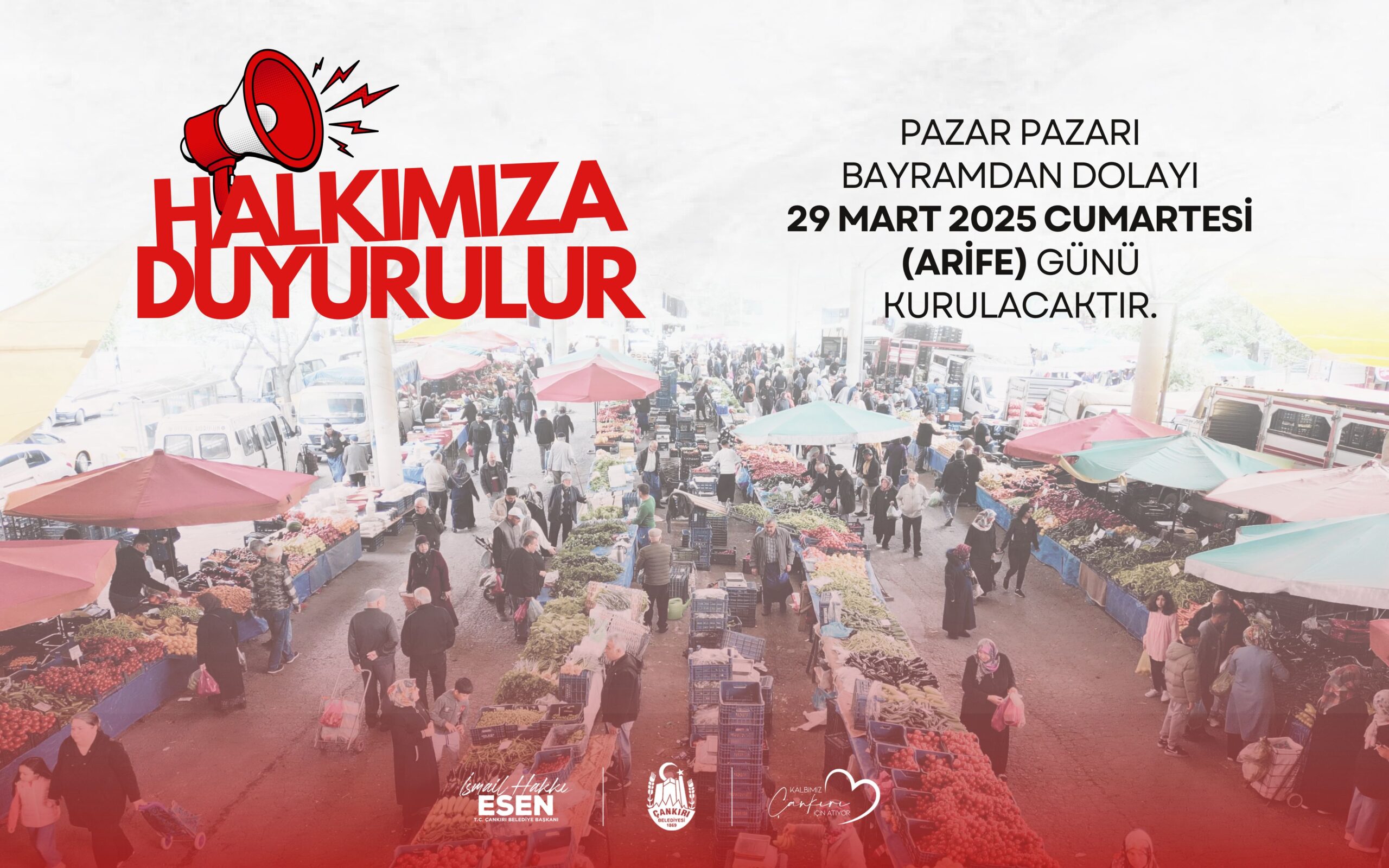  30 Mart Pazar günü Ramazan Bayramı’nın ilk günü olması dolayısı