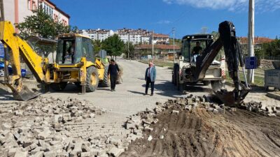 Çankırı’nın Korgun ilçesinde alt yapı çalışmalarında bozulan yollarda bakım onarım