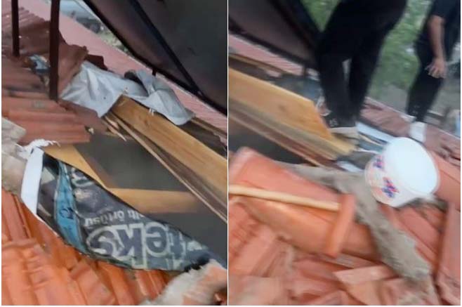 Çankırı’nın Kızılırmak ilçesine bağlı Boyacıoğlu köyünde bir eve yıldırım isabet