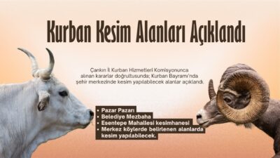 Çankırı İl Kurban Hizmetleri Komisyonunca alınan kararlar doğrultusunda; Kurban Bayramı’nda vatandaşların