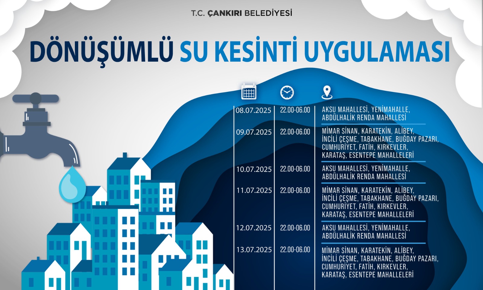 Çankırı’da il merkezi ile bazı ilçe ve köylerin içme suyu