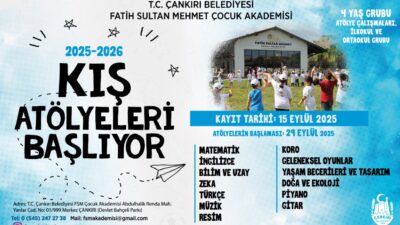 Uygulamalı yaz atölyelerini tamamlayan Çankırı Belediyesi Fatih Sultan Mehmet Çocuk