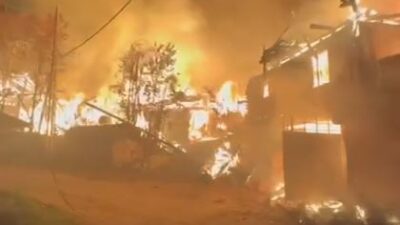 ÇANKIRI’da çıkan yangında 6 ev ve ahır yandı. Yangın gece