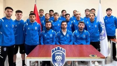   Çankırı Futbol Kulübü oyuncuları Pazar günü oynanan Çarşambaspor maçının