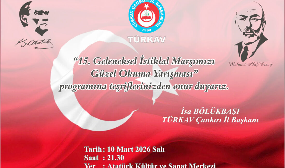 Türkiye Kamu Çalışanları Vakfı (TÜRKAV) Çankırı İl Başkanlığı tarafından bu