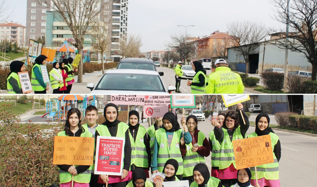 Çankırı’da Hacı Murâd-ı Velî İmam Hatip Ortaokulu tarafından trafikte yaşanan