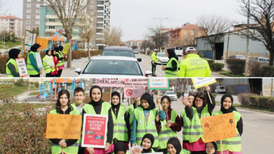 Çankırı’da Hacı Murâd-ı Velî İmam Hatip Ortaokulu tarafından trafikte yaşanan