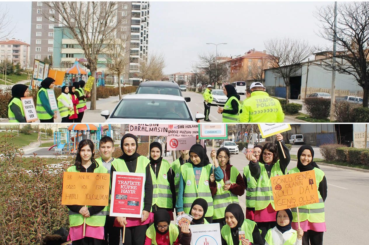 Çankırı’da Hacı Murâd-ı Velî İmam Hatip Ortaokulu tarafından trafikte yaşanan