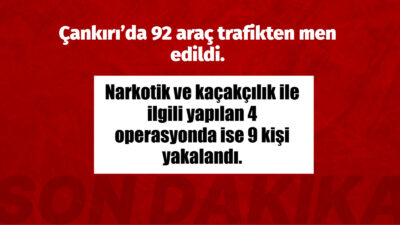 Çankırı Emniyet Müdürlüğü ile İl Jandarma Komutanlığı tarafından 27 Nisan