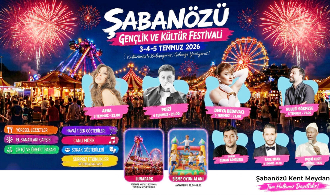 Şabanözü’nde Dev Festival Heyecanı: Gençlik ve Kültür Festivali Başlıyor! Çankırı’nın Şabanözü ilçesi, bu yıl unutulmaz bir kültürel buluşmaya ev