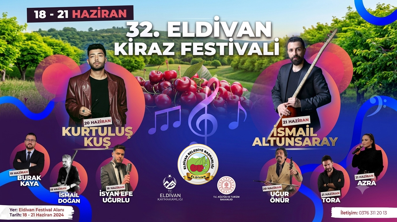 Eldivan’da Festival Coşkusu Başlıyor: 32. Geleneksel Kiraz Festivali Kapılarını Açıyor!