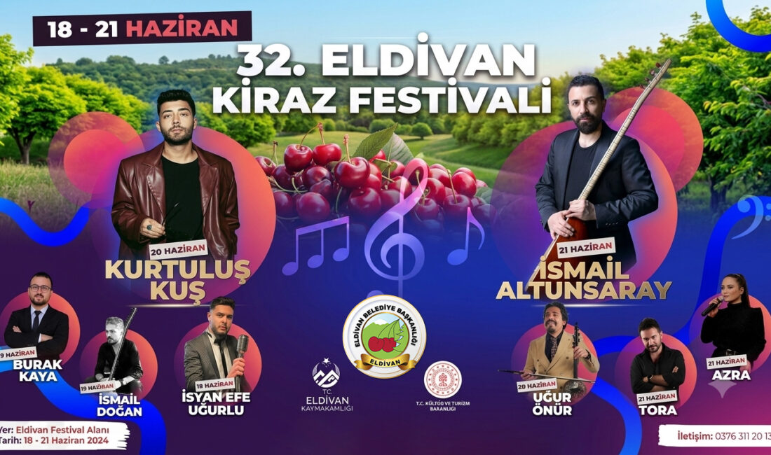 Bu sene 32.’si gerçekleştirilecek olan Eldivan Kiraz Festivali 18 Haziran’da