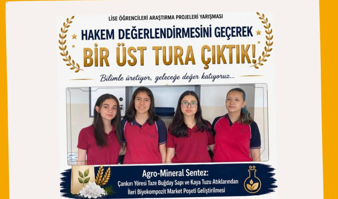 Öğrenciler doğa dostu poşet projesini hayata geçiriyor Çankırı TOBB Fen Lisesi öğrencilerinin yaptığı Agro mineral sentez proje