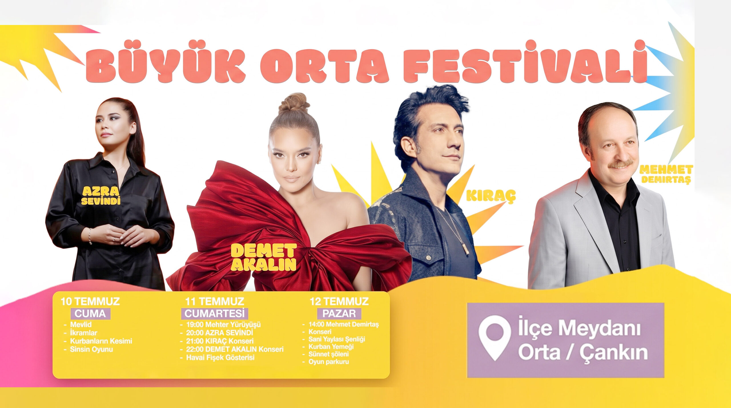 Orta’da Dev Festival Heyecanı Başlıyor: Demet Akalın ve Kıraç Sahne Alacak!