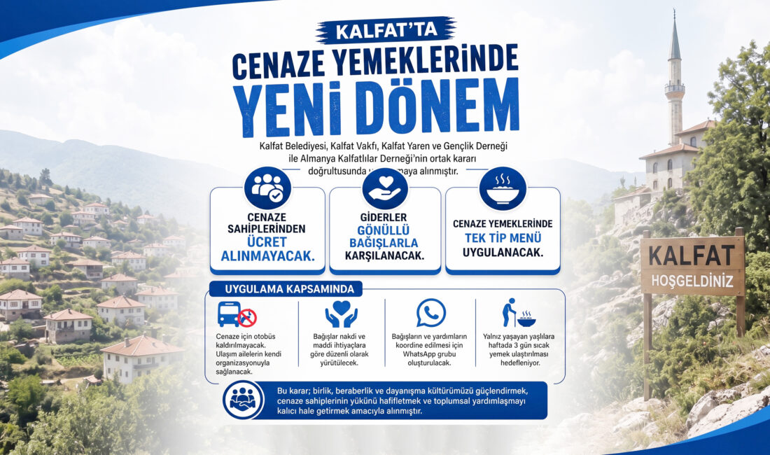 Çankırı’nın Orta ilçesine bağlı Kalfat beldesinde cenaze yemeği uygulamasına ilişkin
