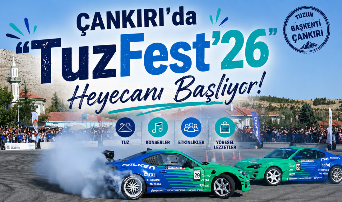 Çankırı’da “TuzFest’26” Heyecanı Başlıyor Çankırı Belediyesi tarafından düzenlenen geleneksel TuzFest’26, 14-16 Ağustos tarihleri arasında
