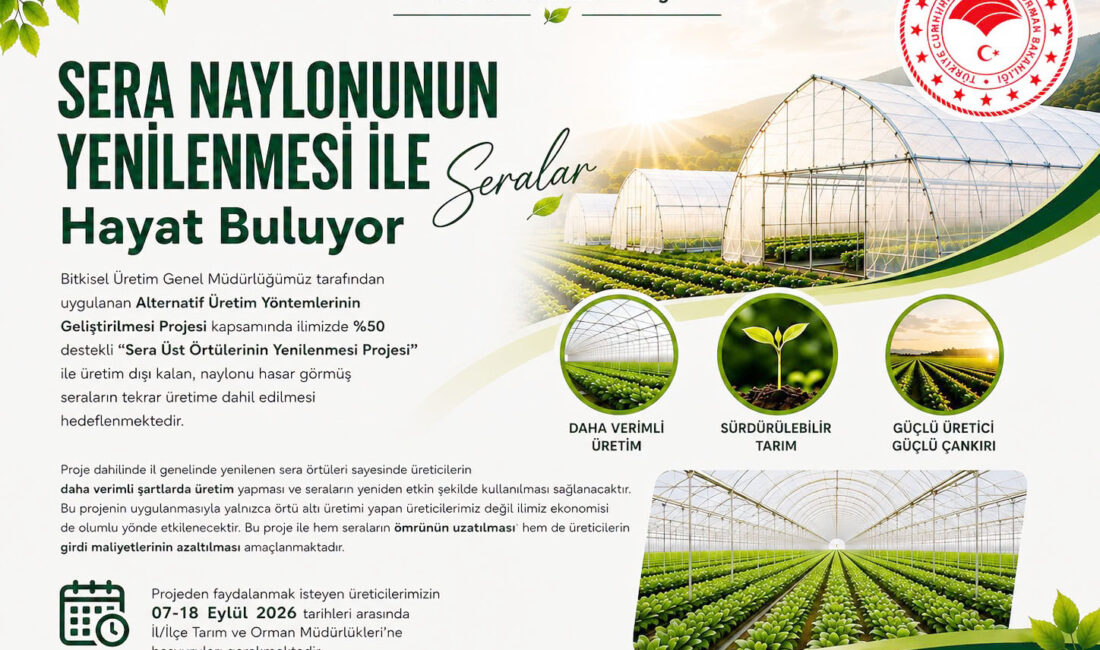 Çankırı’da Hasarlı Seralar Yeniden Hayat Buluyor Çankırı İl Tarım ve Orman Müdürlüğü, atıl durumdaki örtü altı