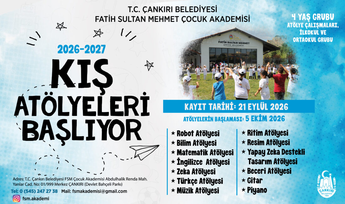 Çocuk Akademisi Kış Boyunca Öğrenme, Üretme ve Eğlenme Sezonunu Açıyor Çocuklar İçin Kış Artık Çok Daha Renkli Çankırı Belediyesi Fatih