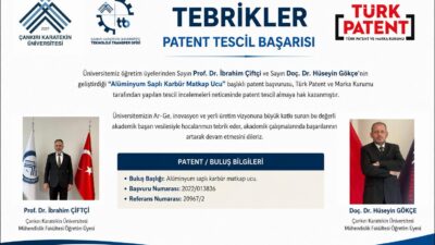 Çankırı Karatekin Üniversitesi Mühendislik Fakültesi öğretim üyeleri Prof. Dr. İbrahim
