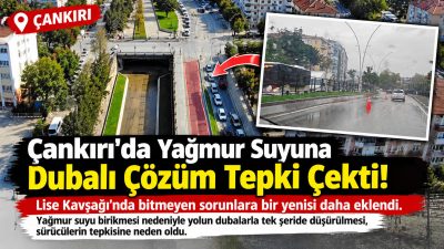 Lise Kavşağı’nda bitmeyen sorunlara bir yenisi daha eklendi. Yağmur suyu